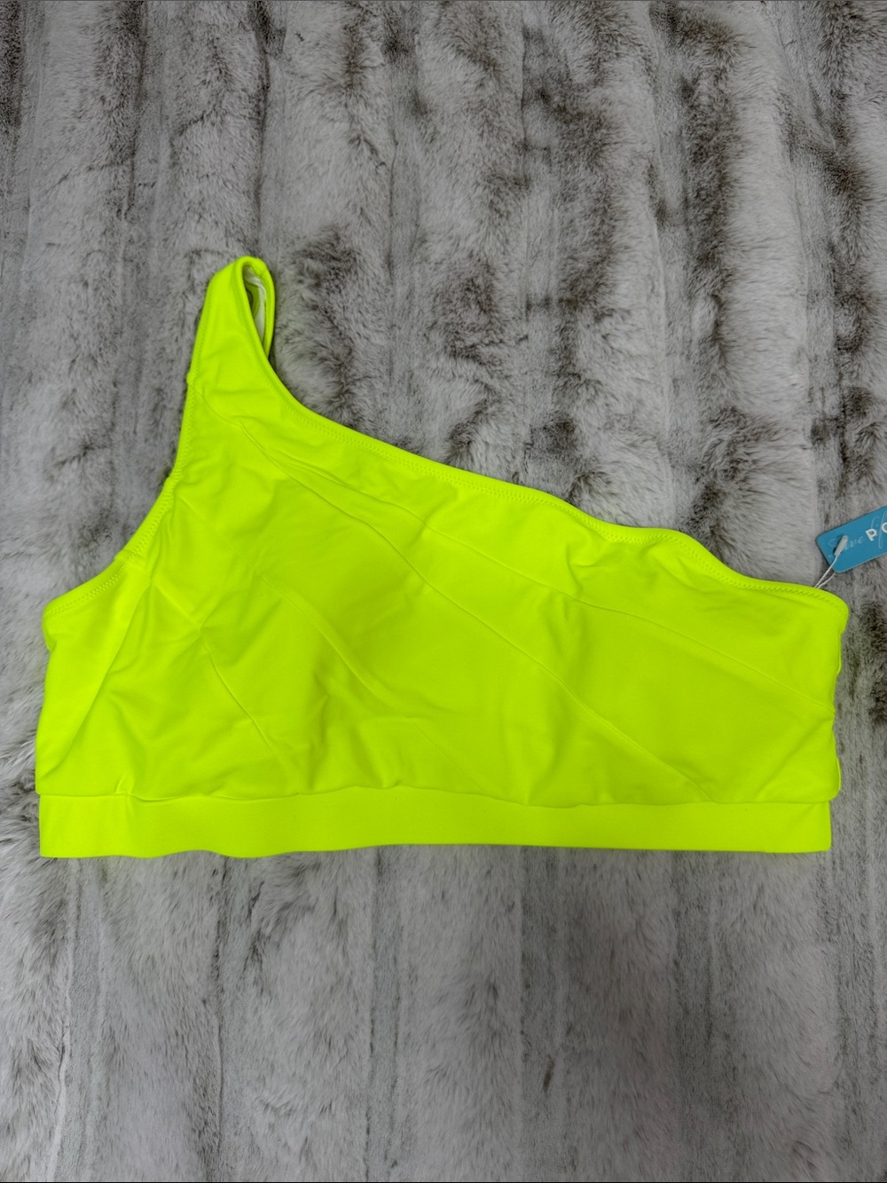 NWT POPVIL One Shoulder Color None Green Bikini Tops size XL